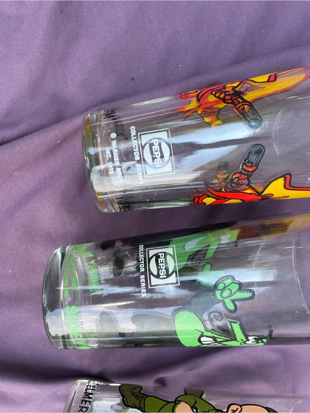 Pepsi Green and Black Cartoon Character Drinking Glass